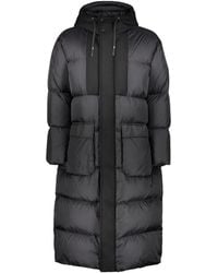 Herno - Jassen ,Zwart ,Polyester Gewatteerde Jas Met Capuchon - Lyst