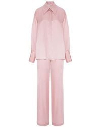 CuAnna - Satin-Finish Wide-Leg Pajamas - Lyst