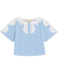 Valentino Garavani - Light Embroidered Denim Shirt - Lyst