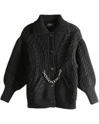 Simone Rocha Embellished Cable-knit Cardigan in Brown | Lyst