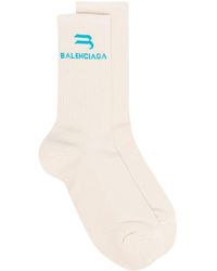 Balenciaga Socken mit Logo-Stickerei - Weiß