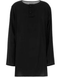 Y's Yohji Yamamoto - Long-Sleeve Button-Placket Blouse - Lyst