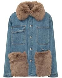 Ava Adore - Faux-Fur Trim Denim Jacket - Lyst