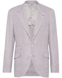 Brunello Cucinelli - Puppytooth Single-Breasted Blazer - Lyst