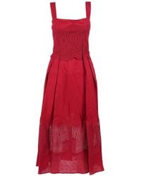 Clips - Lace-Panelled Sleeveless Dress - Lyst