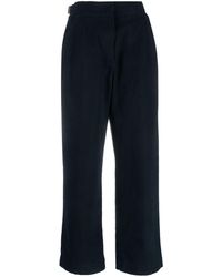 A.P.C. - Pleat-detail Wide-leg Cotton Trousers - Lyst