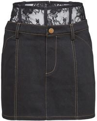 Fleur du Mal - Lace-Waistband Mini Skirt - Lyst