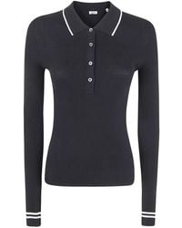 Aspesi - Ribbed-Trim Polo Top - Lyst