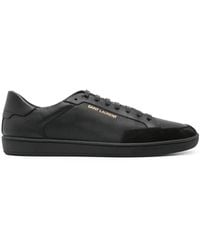 Saint Laurent - Court Classic Perforated Leather Sneakers - Lyst