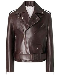 Thom Browne - Chaqueta Biker Con Cinturón - Lyst