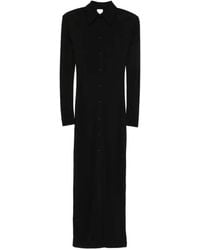 Nanushka - Shoulder Pads Maxi Shirt Dress - Lyst