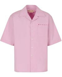 Marni - Poplin Bowling Shirt With Peeping Logo - Lyst