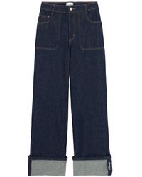 Claudie Pierlot - Wide-Leg Jeans Embroidered Cuffs - Lyst