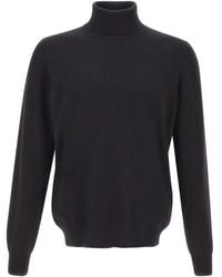 Gran Sasso - High-Neck Ribbed-Trims Sweater - Lyst