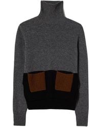 Plan C - Colour-Block Turtleneck Sweater - Lyst