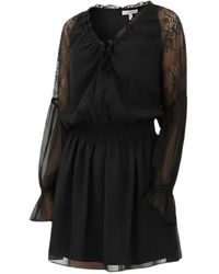 Pinko - Robe Courte Volantée À Empiècements En Dentelle - Lyst