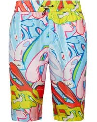 Philipp Plein - Bombing Graffiti Silk Bermuda Shorts - Lyst