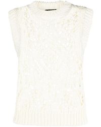 Tom Ford - Open-Knit Sleeveless Silk Top - Lyst