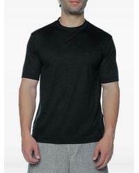 Emporio Armani - Logo-Embroidered Wool T-Shirt - Lyst
