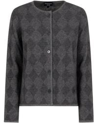 Emporio Armani - Diamond-Pattern Button Cardigan - Lyst