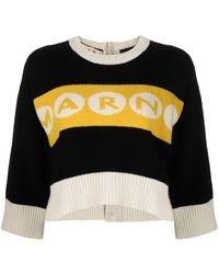 Marni - Cropped-Pullover mit Logo - Lyst