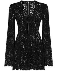 Dolce & Gabbana - Mini-Jurk Met Bloemenkant - Lyst
