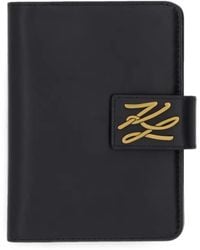 KARL LAGERFELD - Logo-Plaque Passport Holder - Lyst