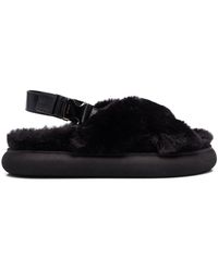 Moncler - Solarisse Faux-fur Flat Sandals - Lyst