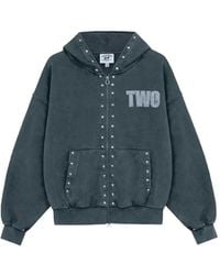 Twojeys - Studded Zip-Up Hoodie - Lyst