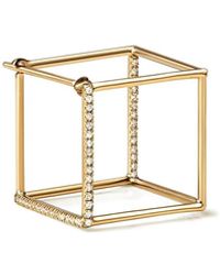 Shihara - Diamond Square Earring 15 (02) - Lyst