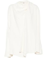 TOTEME - Asymmetric Draped Cady Blouse - Lyst