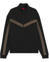 HUGO - Panelled Zip-Up Sweater - Lyst