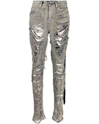 Rick Owens - Slim-Fit-Jeans in Distressed-Optik - Lyst