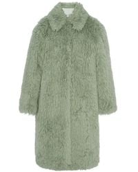 Another Tomorrow - Balmacaan Faux-Fur Coat - Lyst