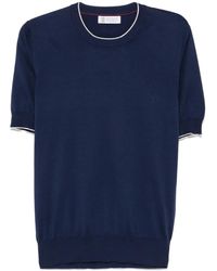 Brunello Cucinelli - Cotton Lightweight Knit T-Shirt With Contrast Details - Lyst