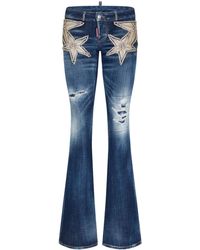 DSquared² - Crystal-embellished Star-appliqué Jeans - Lyst