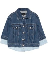 7 For All Mankind - Trucker Button Layered Jacket - Lyst