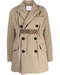 Sacai - Double-Breasted Padded Trench Coat - Lyst