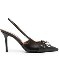 R13 - 95Mm Slingback Leather Pumps - Lyst