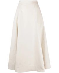 Lorena Antoniazzi - Pleated Cotton Midi Skirt - Lyst