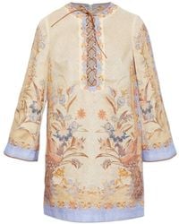 Zimmermann - Indra Floral-Print Lace-Up Mini Dress - Lyst