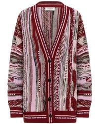 Laneus - Jacquard-Knit Oversized Cardigan - Lyst