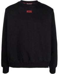 Gcds - Black Logo-print Crew Neck Sweatshirt - Lyst