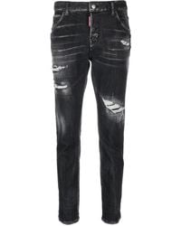 DSquared² - Distressed Cropped Skinny Jeans - Lyst