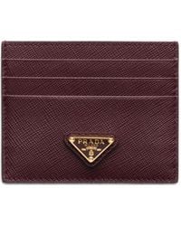 Prada - Saffiano Leather Card Holder - Lyst