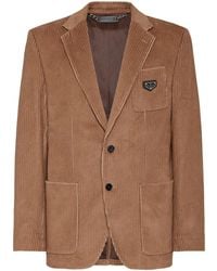 Philipp Plein - Single-Breasted Corduroy Blazer - Lyst