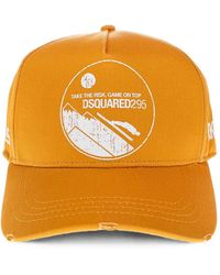 DSquared² - Logo-Print Distressed Baseball Cap - Lyst