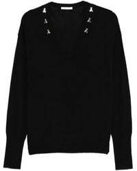 Patrizia Pepe - Jersey con cuello en V y apliques - Lyst