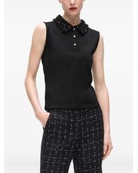 KARL LAGERFELD - Polo con detalle de bouclé - Lyst
