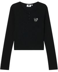 Chocoolate - Heart-Embroidered Henley T-Shirt - Lyst